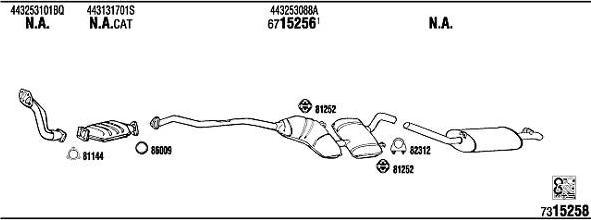 WALKER AD62167A система выпуска ог на AUDI 100 (44, 44Q, C3)