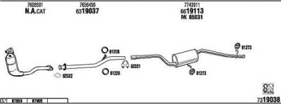 WALKER FI61176 система выпуска ог на FIAT UNO (146A/E)