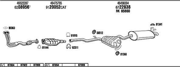 WALKER FI71009B система выпуска ог на FIAT MAREA (185)