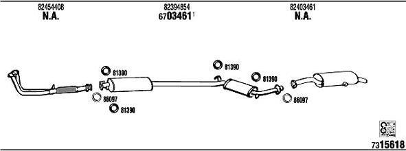 WALKER FI80001A система выпуска ог на FIAT CROMA (154)