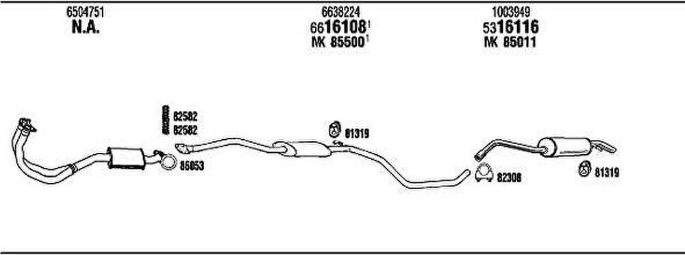 WALKER FO30624 система выпуска ог на FORD ESCORT V универсал (GAL, AVL)
