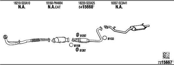 WALKER HO60058 система выпуска ог на HONDA ACCORD III (CA)