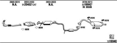 WALKER HY65002 система выпуска ог на HYUNDAI LANTRA I (J-1)