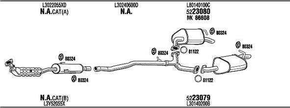 WALKER MA60010A система выпуска ог на MAZDA 6 Hatchback (GG)