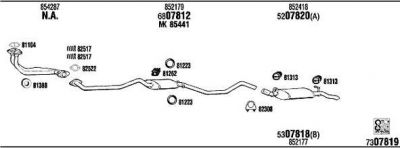 WALKER OP52001 система выпуска ог на OPEL ASCONA C (81_, 86_, 87_, 88_)