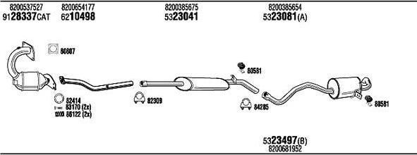 WALKER REK011056 система выпуска ог на RENAULT CLIO III (BR0/1, CR0/1)