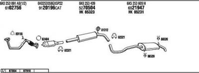 WALKER VW20533 система выпуска ог на VW POLO CLASSIC (6KV2)