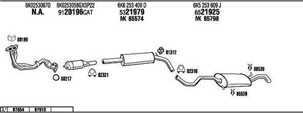 WALKER VW20587 система выпуска ог на VW POLO CLASSIC (6KV2)