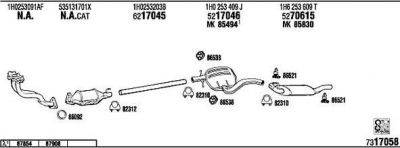 WALKER VW23004 система выпуска ог на VW GOLF III (1H1)
