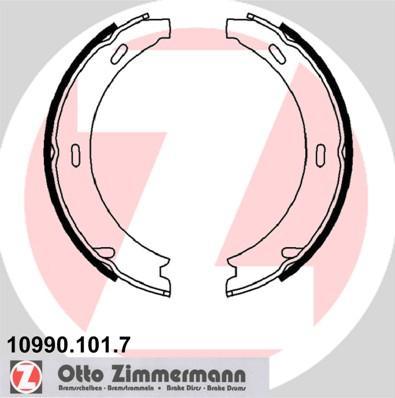 ZIMMERMANN КОЛОДКИ ТОРМ.БАРАБ.РУЧН.ТОРМ.[165X20. РЕМ/КТ] MERCEDES W201 10/82-8/93 .W202 C180-C280/C36AMG/C43AMG (10990.101.7)