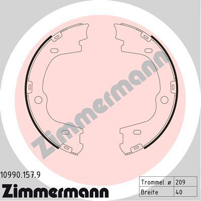 Zimmermann 10990.157.9 комплект тормозных колодок, стояночная тормозная с на HYUNDAI H-1 Cargo (TQ)