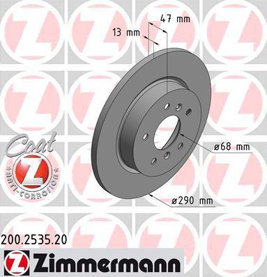 Zimmermann 200.2535.20 тормозной диск на NISSAN QASHQAI (J11, J11_)