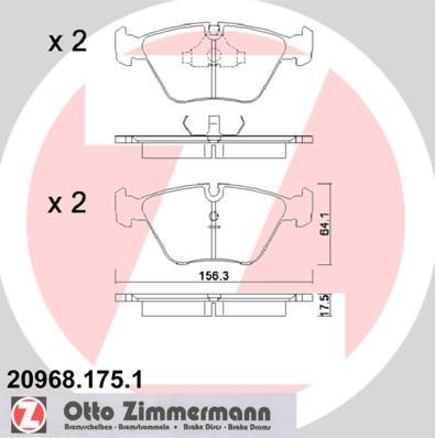 Zimmermann 20968.175.1 комплект тормозных колодок, дисковый тормоз на JAGUAR XJ купе