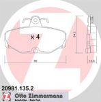 Zimmermann 20981.135.2 комплект тормозных колодок, дисковый тормоз на FORD SCORPIO I (GAE, GGE)