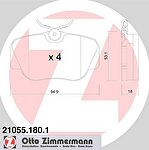Zimmermann 21055.180.1 комплект тормозных колодок, дисковый тормоз на MERCEDES-BENZ 190 (W201)