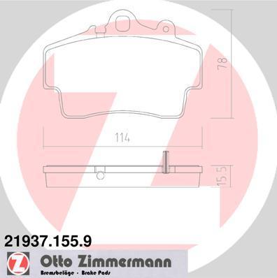 Zimmermann 21937.155.9 комплект тормозных колодок, дисковый тормоз на PORSCHE BOXSTER (987)