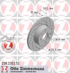 Zimmermann 230.2352.52 тормозной диск на FIAT STILO (192)