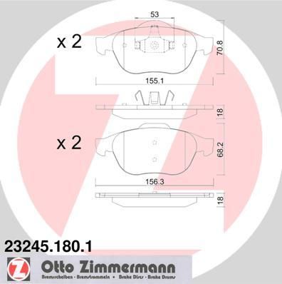 ZIMMERMANN Комплект тормозных колодок, диско (23245.180.1)