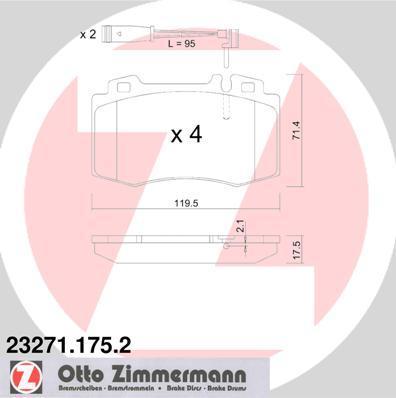 Zimmermann 23271.175.2 комплект тормозных колодок, дисковый тормоз на MERCEDES-BENZ C-CLASS купе (CL203)