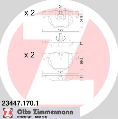 ZIMMERMANN Комплект тормозных колодок, диско (23447.170.1)