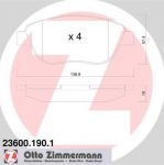 ZIMMERMANN КОЛОДКИ ТОРМ PGT 307 1,6-16V/2,0-16V/2,0HDI 8/00-> (23600.190.1)