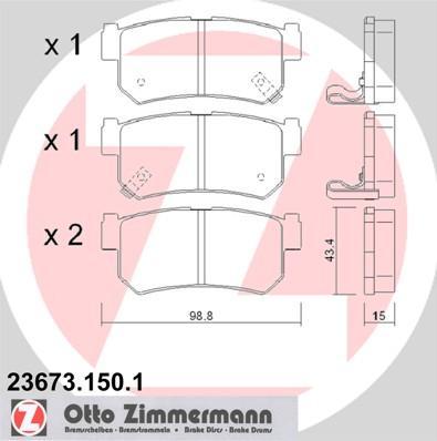 Zimmermann 23673.150.1 комплект тормозных колодок, дисковый тормоз на SSANGYONG KORANDO (KJ)