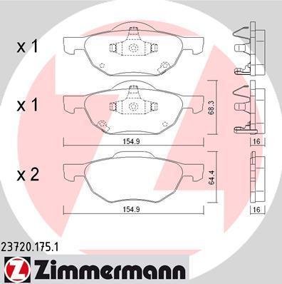ZIMMERMANN Колодки торм.пер. (23720.175.1)