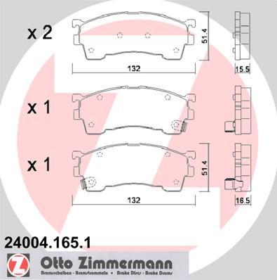 Zimmermann 24004.165.1 комплект тормозных колодок, дисковый тормоз на MAZDA 626 V Hatchback (GF)