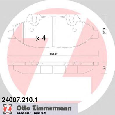 ZIMMERMANN Комплект тормозных колодок, диско (24007.210.1)