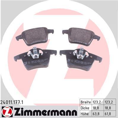 Zimmermann 24011.177.1 комплект тормозных колодок, дисковый тормоз на VOLVO XC90 I
