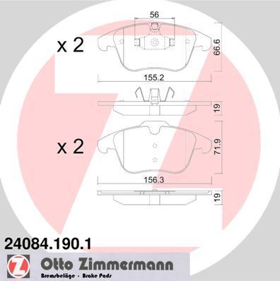 ZIMMERMANN К-КТ КОЛОДКИ ПЕР JAG S-TYPE/XF/XJ V/XK 99- (240841901)