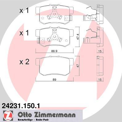 ZIMMERMANN Колодки торм.зад. (24231.150.1)