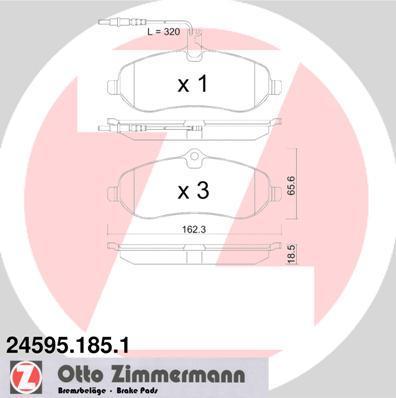 Zimmermann 24595.185.1 комплект тормозных колодок, дисковый тормоз на PEUGEOT EXPERT Tepee (VF3V_)