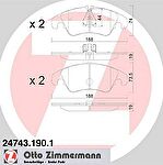 ZIMMERMANN КОЛОДКИ ТОРМ AUDI A4/A5/Q5 1.8/2.0/2.7/3.0/3.2 TDI QUATT F 07/09->> (24743.190.1)