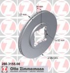 Zimmermann 280.3155.00 тормозной диск на ROVER 600 (RH)