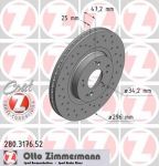 Zimmermann 280.3176.52 тормозной диск на HONDA ACCORD VIII универсал