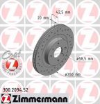 ZIMMERMANN (ЗАМЕНА ДЛЯ 300209450) ДИСК ТОРМ LADA 2110 14 F 00-09 (300209452)