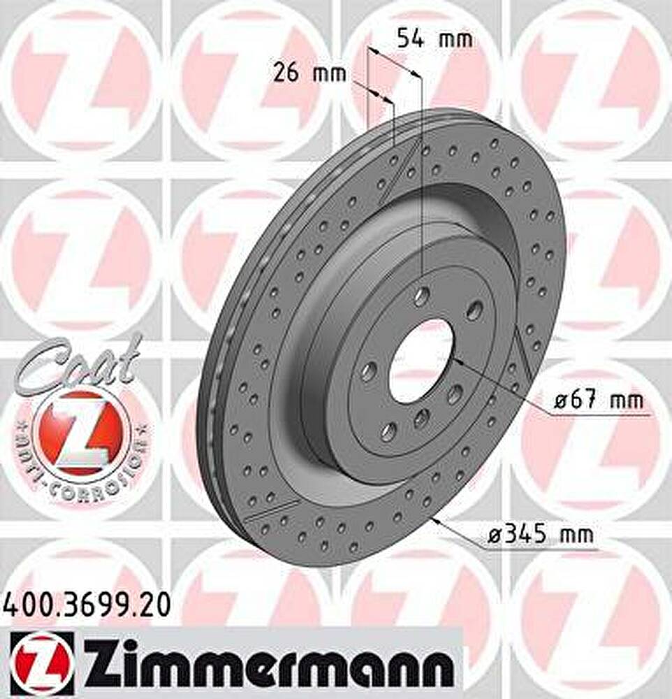 Zimmermann 400.3699.20 тормозной диск на MERCEDES-BENZ GL-CLASS (X166)