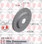 Zimmermann 430.1496.52 тормозной диск на SAAB 9-3 (YS3F)