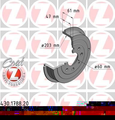 Zimmermann 430.1788.20 тормозной барабан на OPEL CORSA D Van