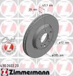 Zimmermann 430.2602.20 тормозной диск на OPEL VIVARO фургон (F7)