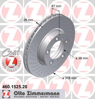Zimmermann 460.1525.20 тормозной диск на PORSCHE 911 (996)