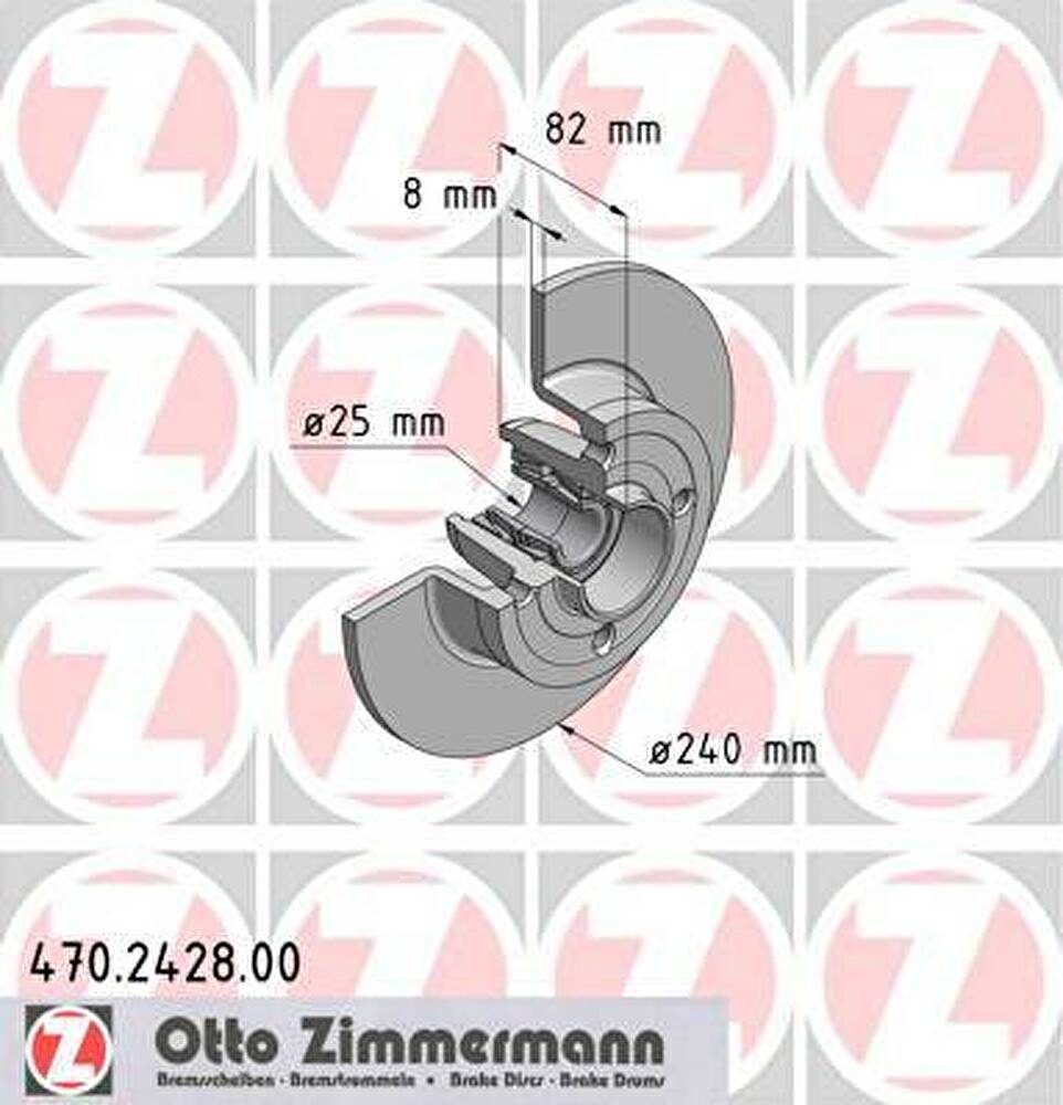 Zimmermann 470.2428.00 тормозной диск на RENAULT MEGANE II седан (LM0/1_)