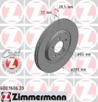 Zimmermann 600.1606.20 тормозной диск на VW GOLF III (1H1)