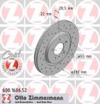 Zimmermann 600.1606.52 тормозной диск на VW GOLF III (1H1)