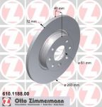 Zimmermann 610.1188.00 тормозной диск на VOLVO 460 L (464)