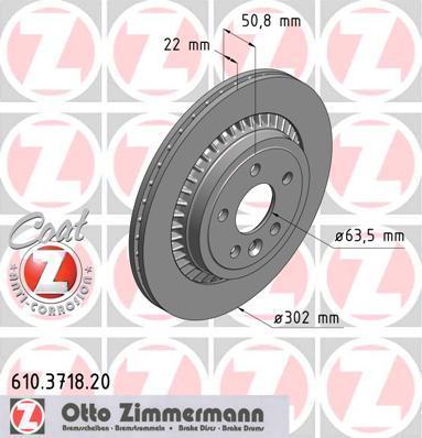 Zimmermann 610.3718.20 тормозной диск на VOLVO XC60