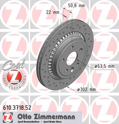 Zimmermann 610.3718.52 тормозной диск на VOLVO XC60