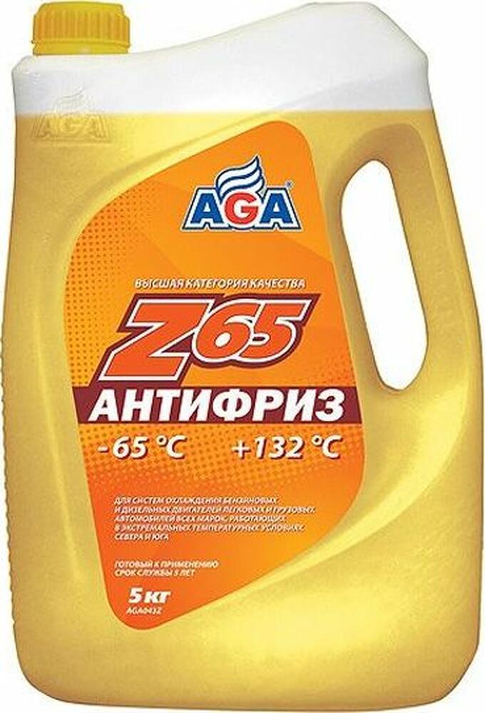 AGA Z-65 готовый антифриз G12++ Si-OAT, жёлтый, 5 кг, AGA043Z