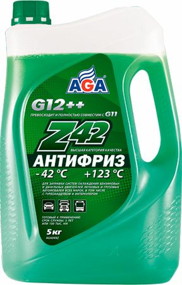 AGA-Z42 AGA049Z готовый антифриз G12++, зелёный, −42 °C, 5 кг